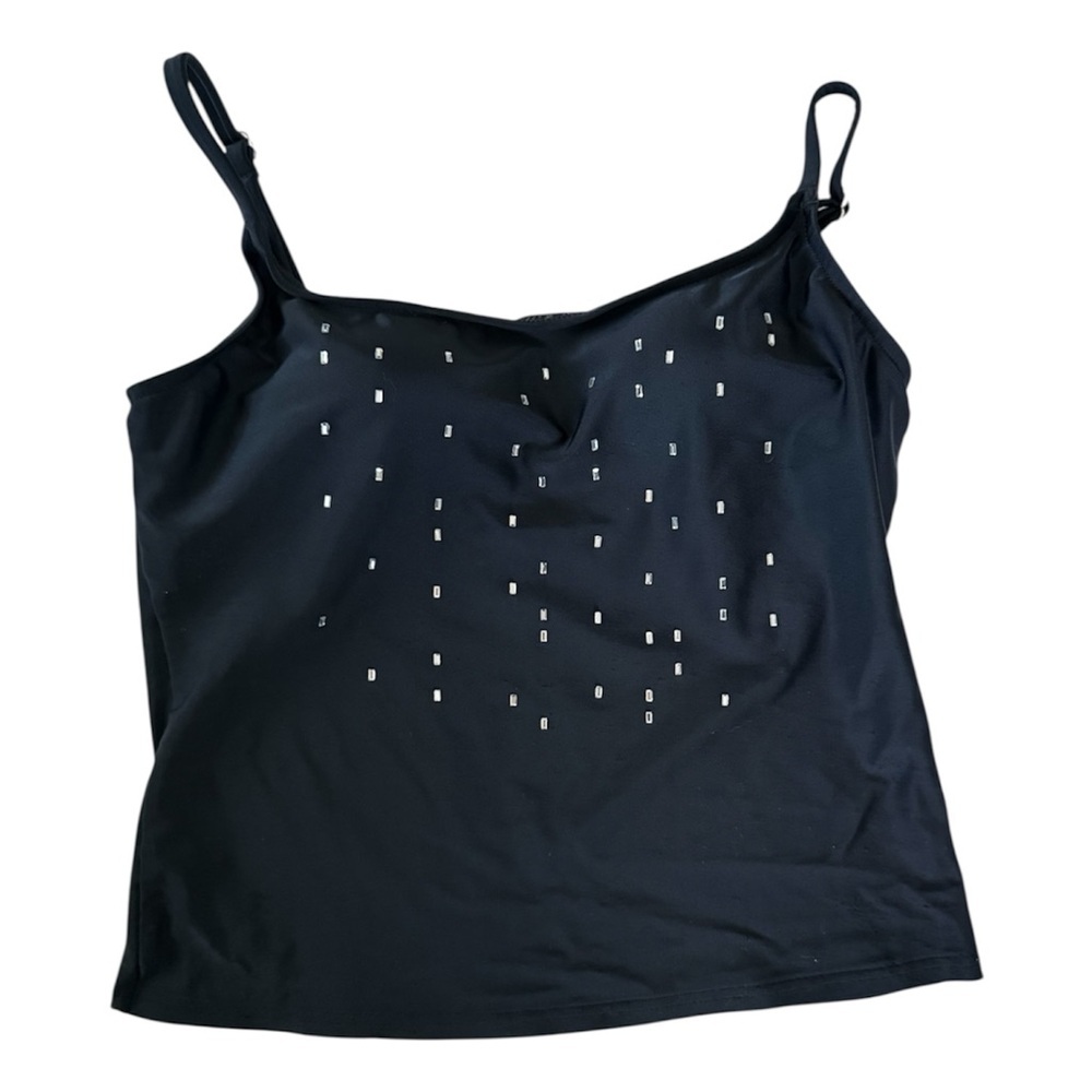 Gottex Silver Rhinestone‎ Tankini Top - Size 6 -  Swim & Workout Camisole